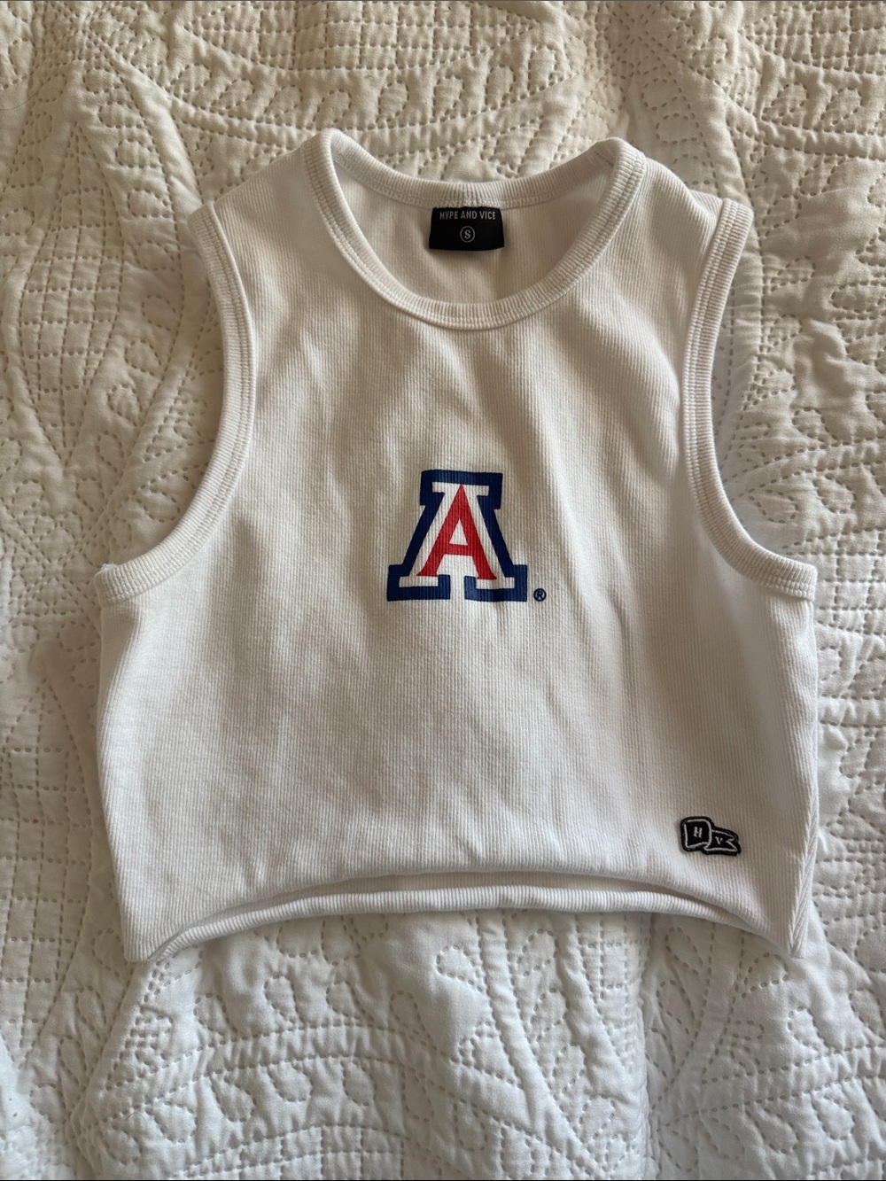Hype and Vice University of Arizona Wildcats White Cropped Tank